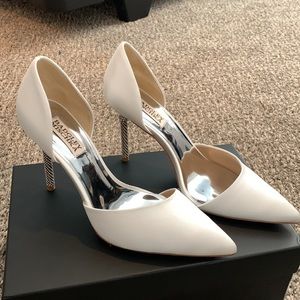 Bright white, simple stiletto heel by Badgley Mischka